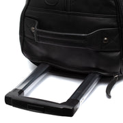 Solid Antique Brass Hardware &amp; Heavy-Duty Dual Zipper Detail on Leather Weekender Trolley Jayven レディース