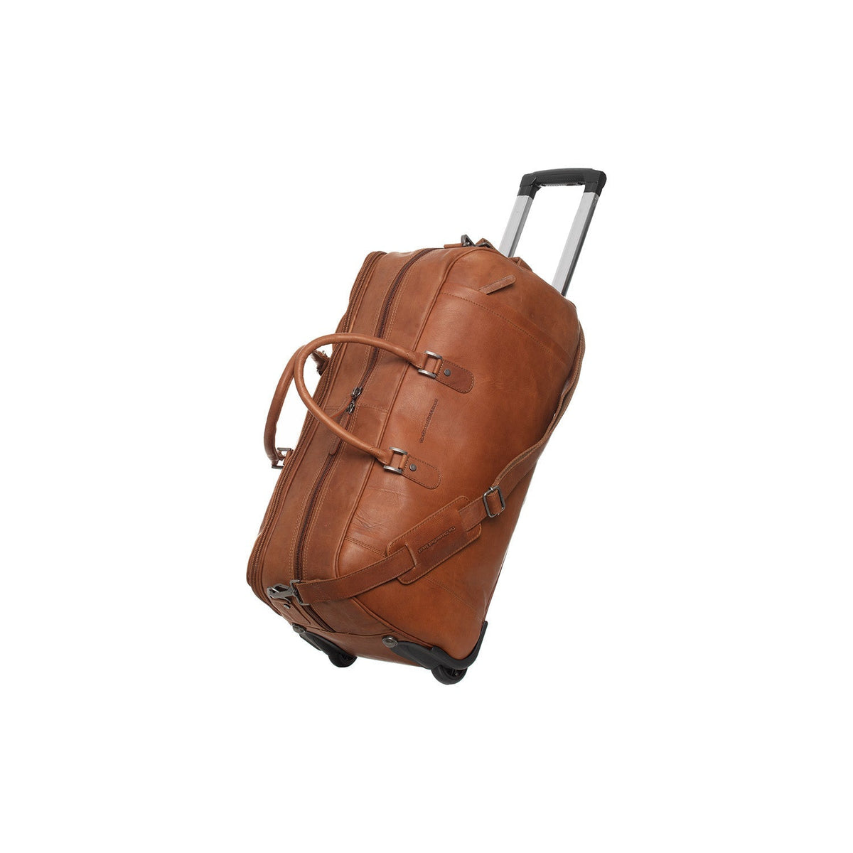 Cognac Leather Weekender Trolley Jayven レディース, front view