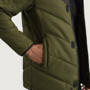 
内側ライニングビュー Showing Quilted Viscose Lining & 内側ユーティリティポケット2つ