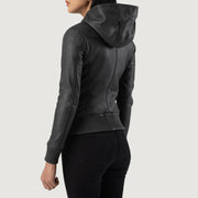 Luna Hooded レザーボンバージャケット レディース – alternate product view 5