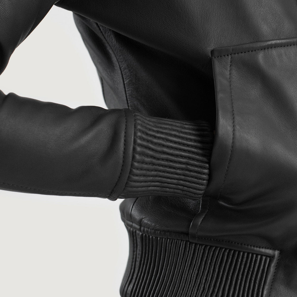 Luna Hooded レザーボンバージャケット レディース – alternate product view 6