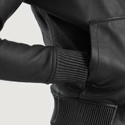 Luna Hooded レザーボンバージャケット レディース – alternate product view 6