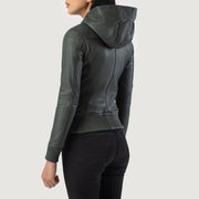 Luna Hooded レザーボンバージャケット レディース – alternate product view 5