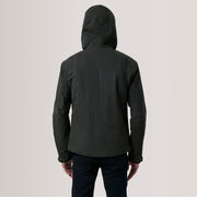 Close-Up Detail of Hooded &amp; Zipper with placket Hardware on Marlo Olive Canvas Hooded Work レザージャケット メンズ For Men