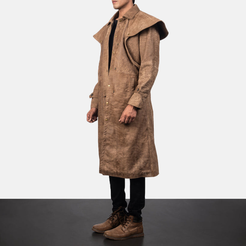 Maverick ブラウン Leather Duster メンズ