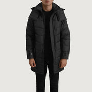 
Moore ブラック Hooded Parka メンズ ブラック カウハイド本革 - 正面スタイル＆テーラードシルエット | 公式オンライン通販