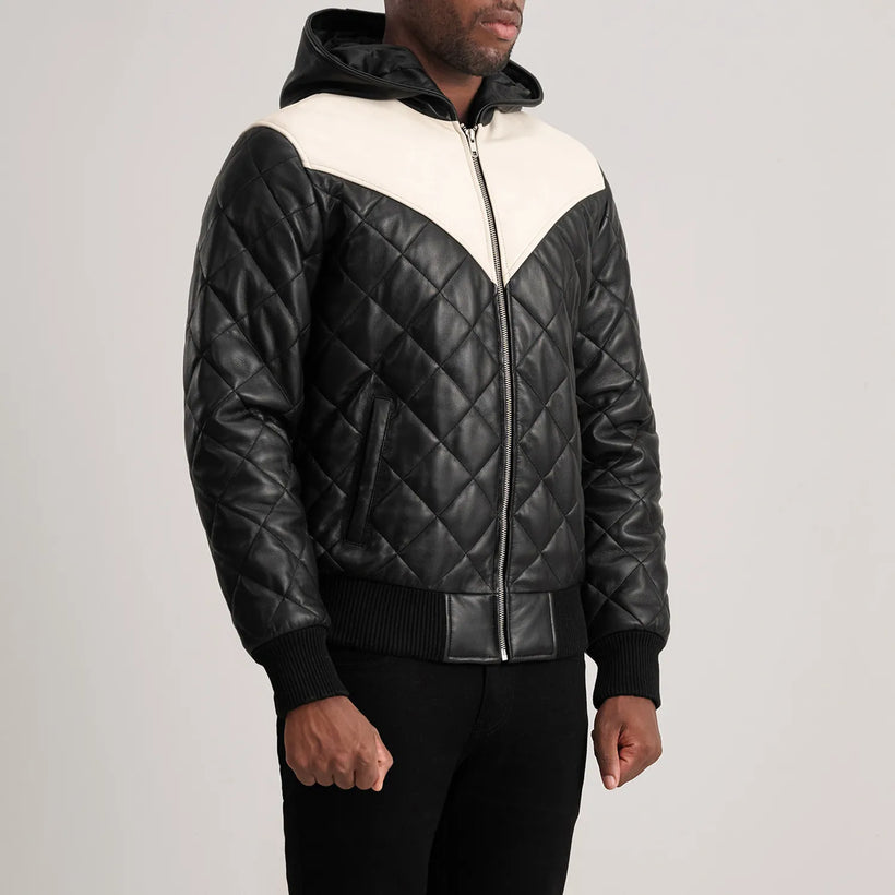 Norman レザージャケット タン Puffer レザージャケット メンズ
