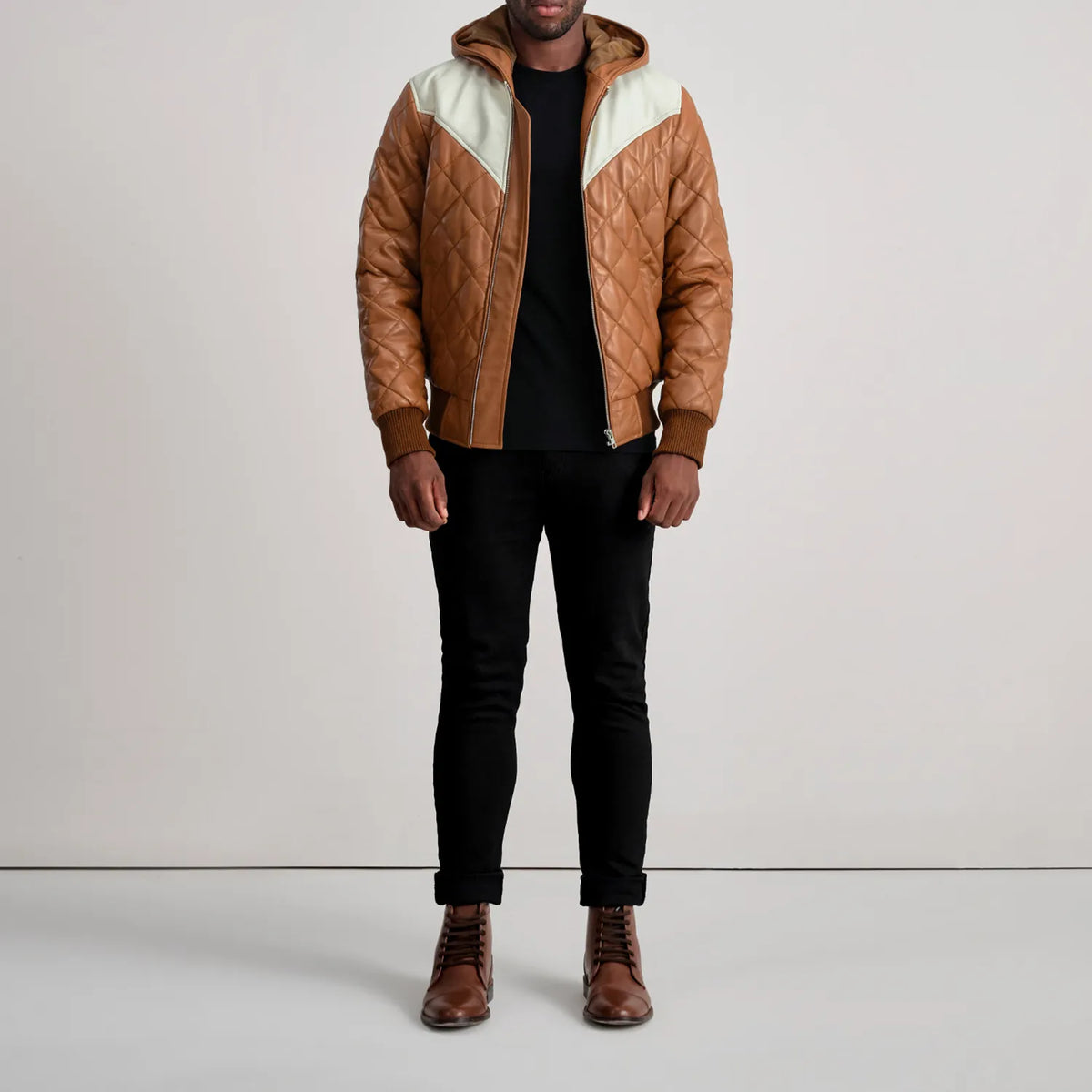 
Norman レザージャケット タン Puffer レザージャケット メンズ – alternate product view 3