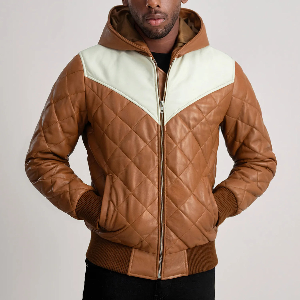
Norman レザージャケット タン Puffer レザージャケット メンズ – alternate product view 4