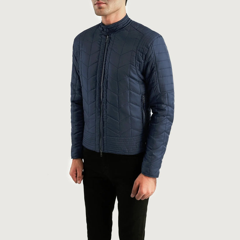 Nyle キルティング Windbreaker レザージャケット メンズ