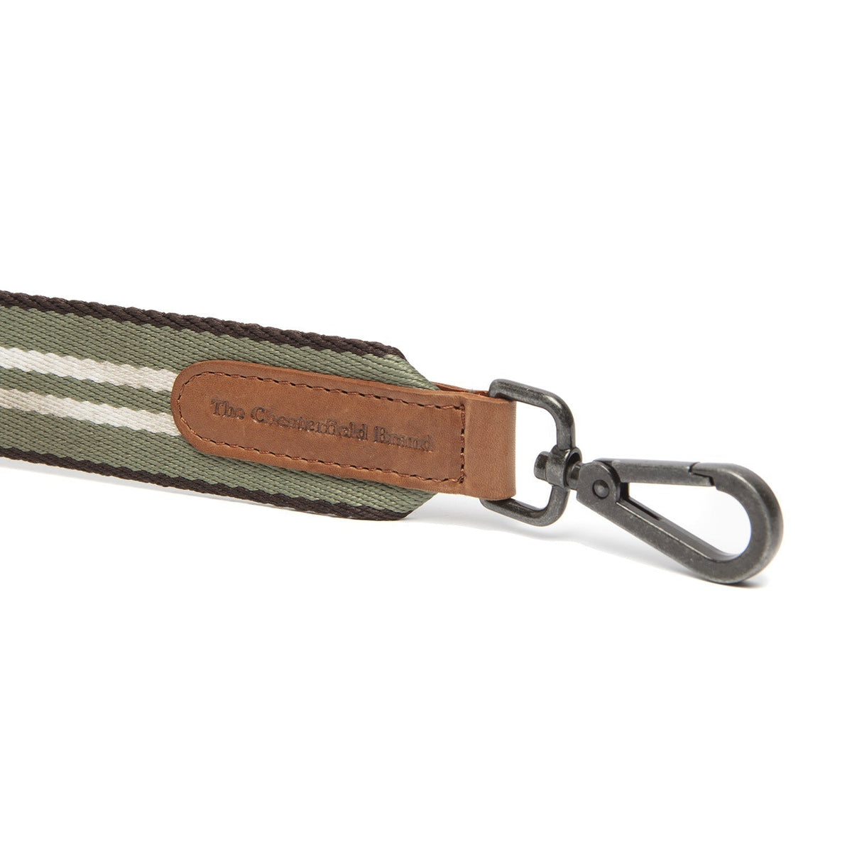 Green Shoulder Strap - Lateral Side Profile View Showing Sleeve Cut & Athletic Taper Fit