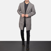 
Petrillo グレー Wool Single Breasted レザーコート メンズ in Grey Synthetic Wool - 正面スタイル＆テーラードシルエット | 公式オンライン通販
