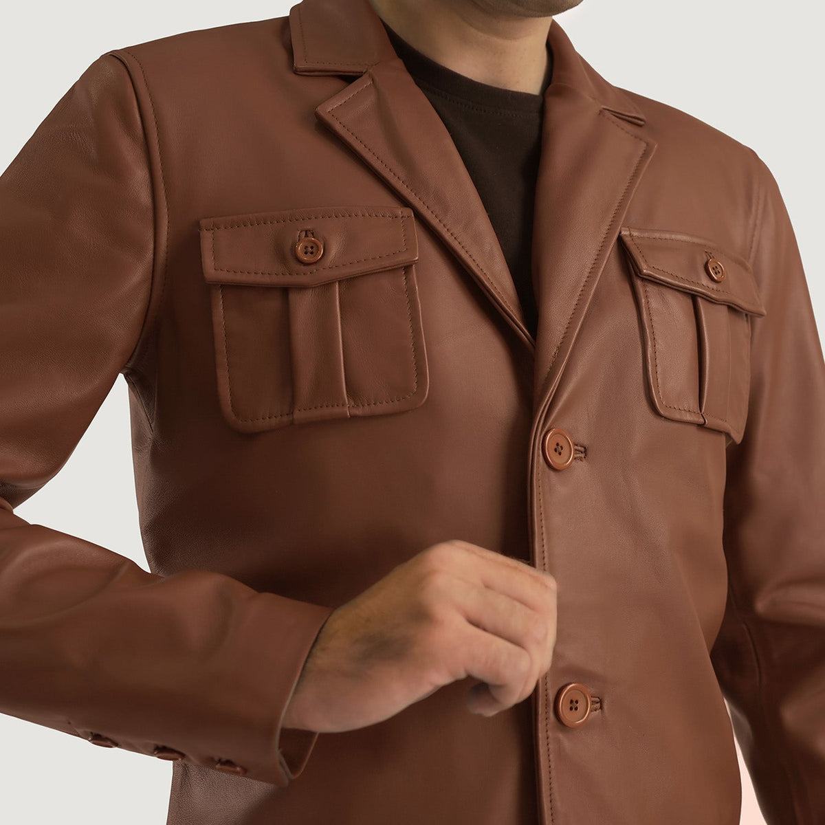 Ray Cutler レザージャケット メンズ – alternate product view 6
