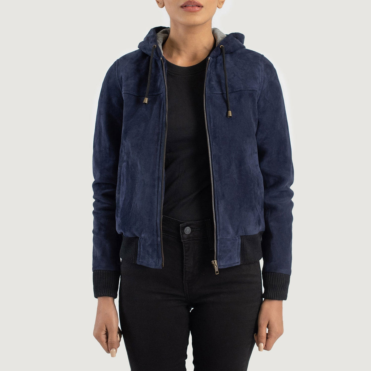 
Rebella Hooded レザーボンバージャケット レディース – alternate product view 1