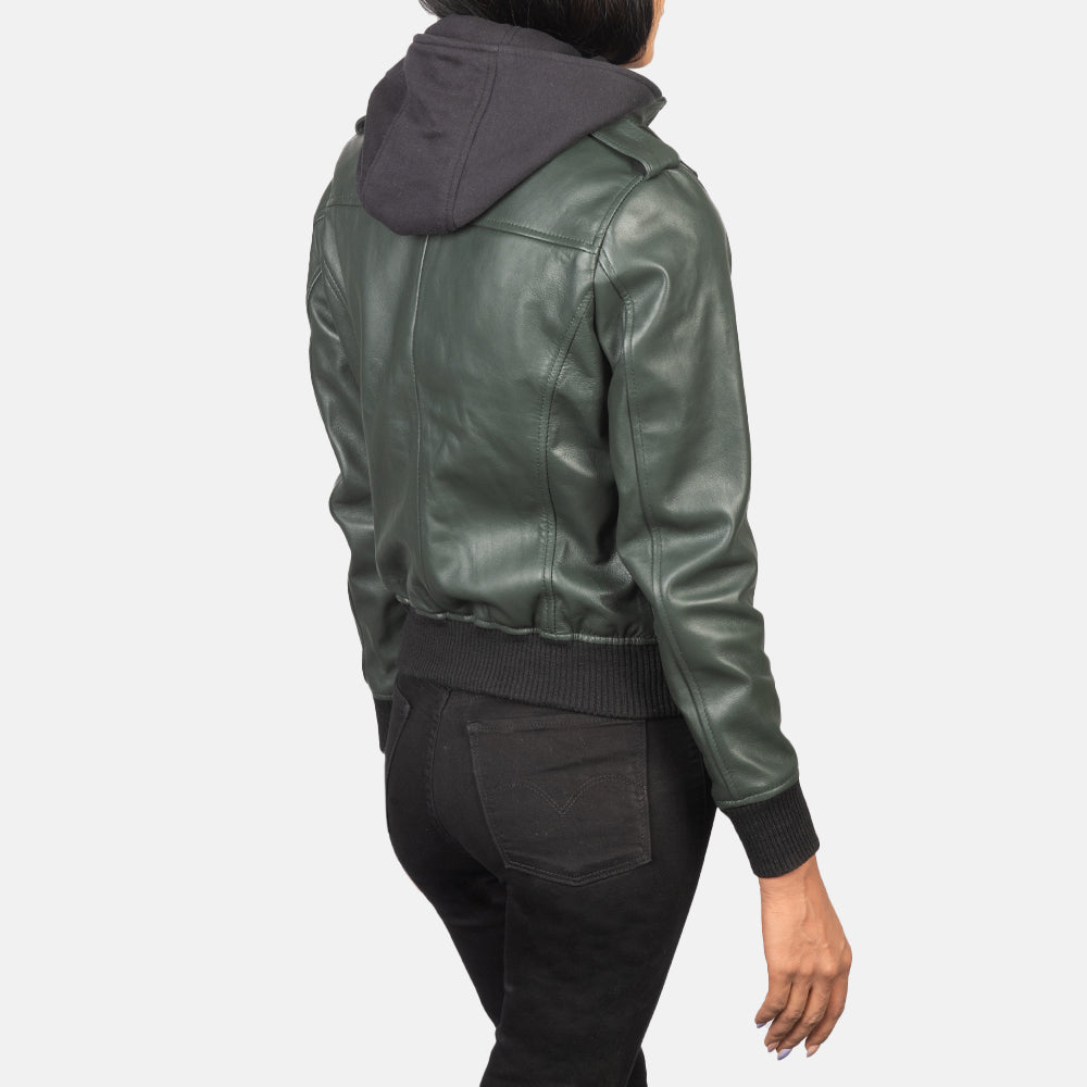 
Roslyn Hooded レザーボンバージャケット レディース – alternate product view 5
