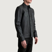 
Tumbled Black Sheepskin leather Jacket - 美しい肩のラインと裾の仕立てが際立つ背面ビュー