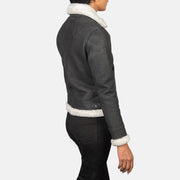 
Sherilyn B-3 ブラック レザーボンバージャケット レディース – alternate product view 5
