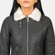 
Sherilyn B-3 ブラック レザーボンバージャケット レディース – alternate product view 6