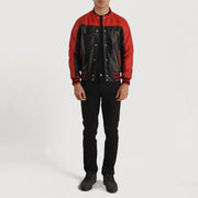 Terrance ブラック Varsity レザージャケット メンズ – alternate product view 5