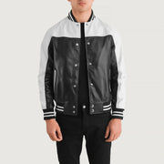 Terrance ブラック Varsity レザージャケット メンズ – alternate product view 1