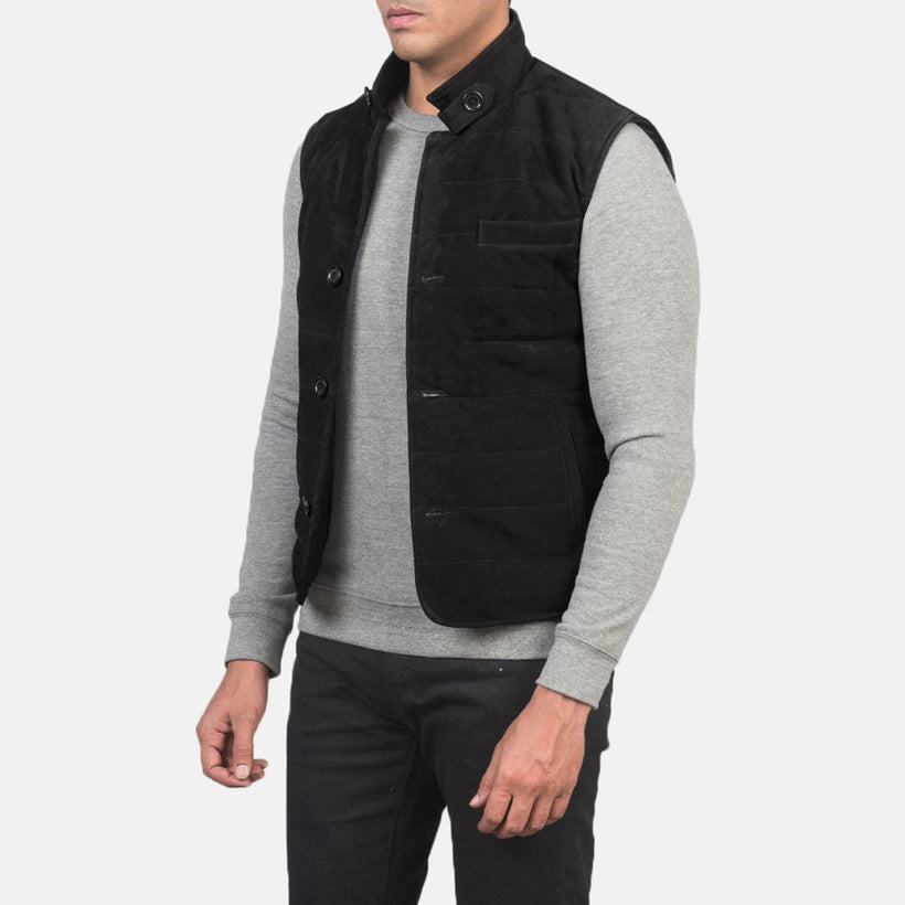 Tony ブラック Suede Vest メンズ