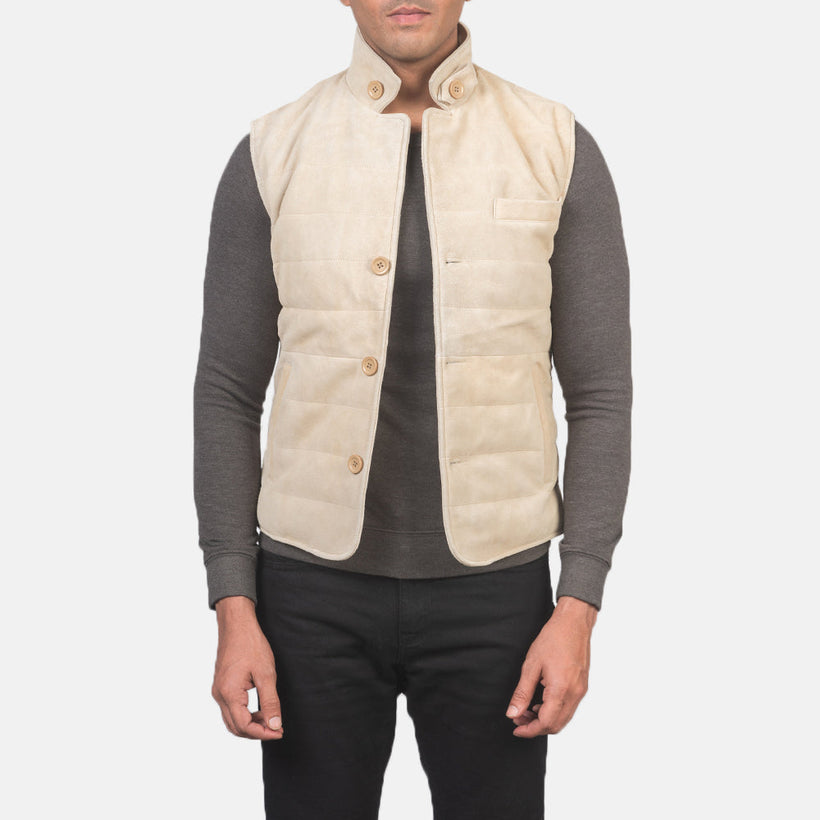 Tony Off-ホワイト Suede Vest メンズ