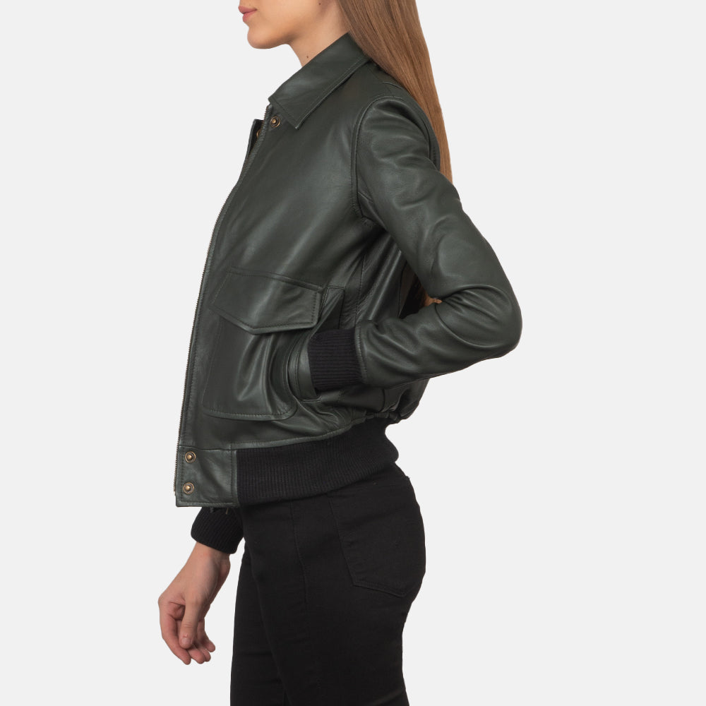 Westa A-2 レザーボンバージャケット レディース – alternate product view 2