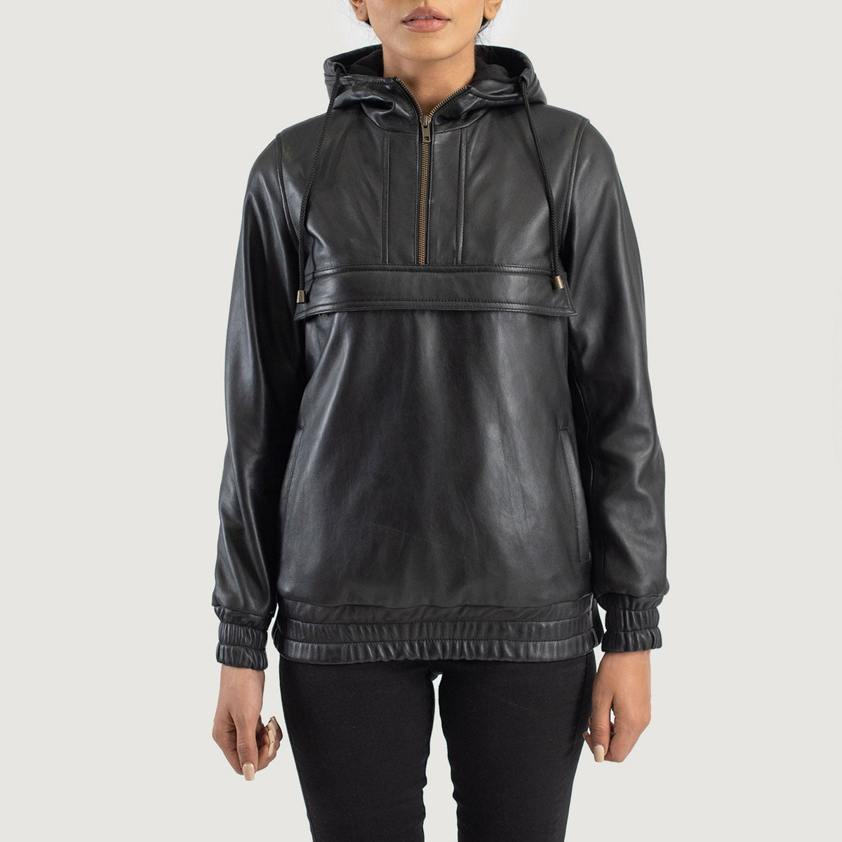 Zest Hooded Pullover レザージャケット レディース – alternate product view 1