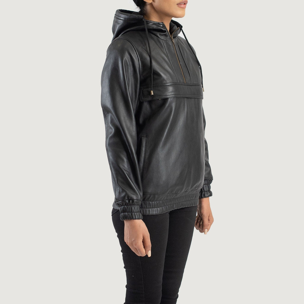 Zest Hooded Pullover レザージャケット レディース – alternate product view 2