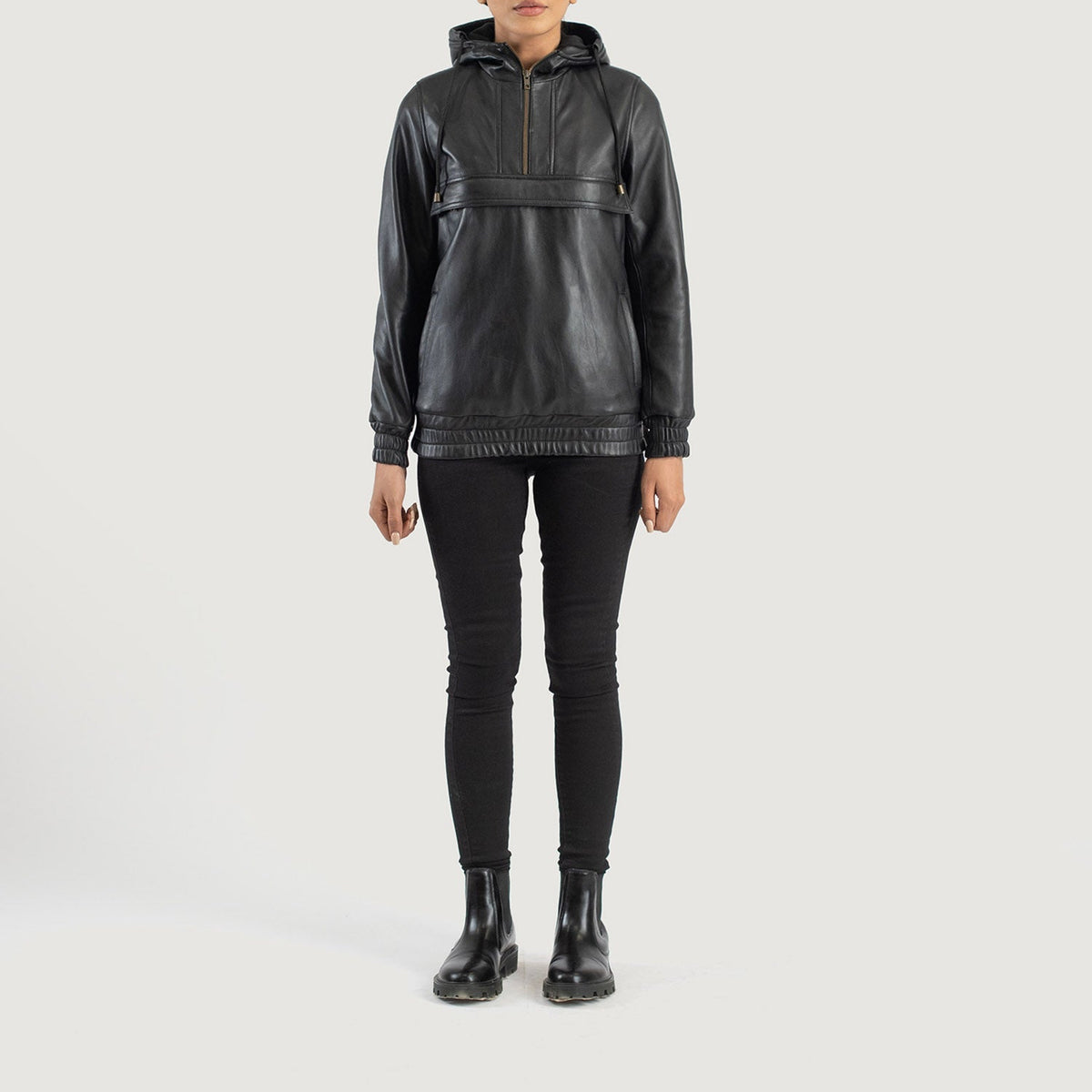 Zest Hooded Pullover レザージャケット レディース – alternate product view 3