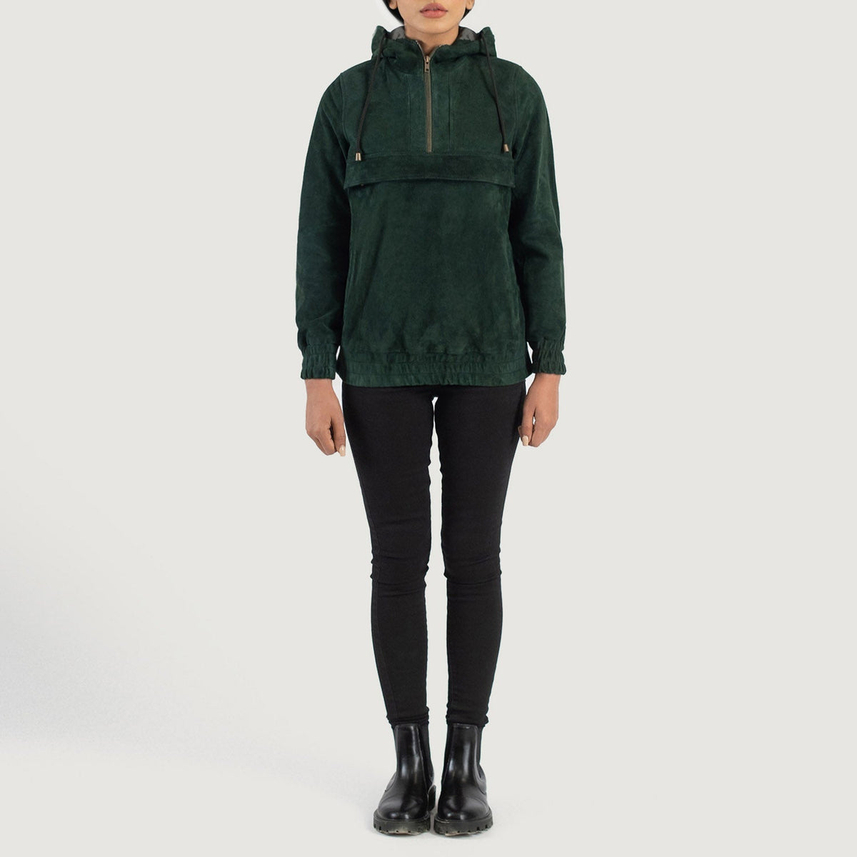 Zest Hooded Pullover レザージャケット レディース – alternate product view 3