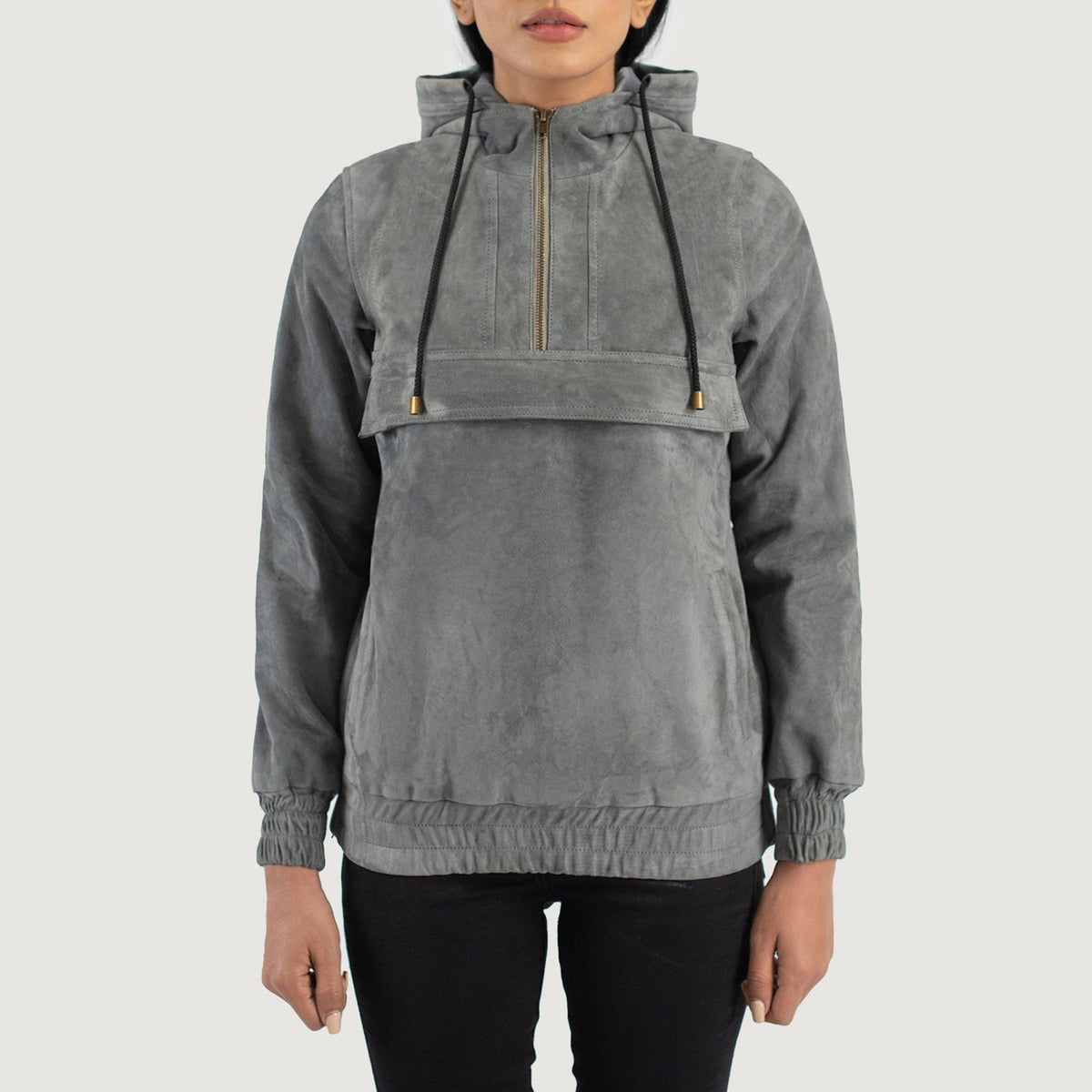 Zest Hooded Pullover レザージャケット レディース – alternate product view 1