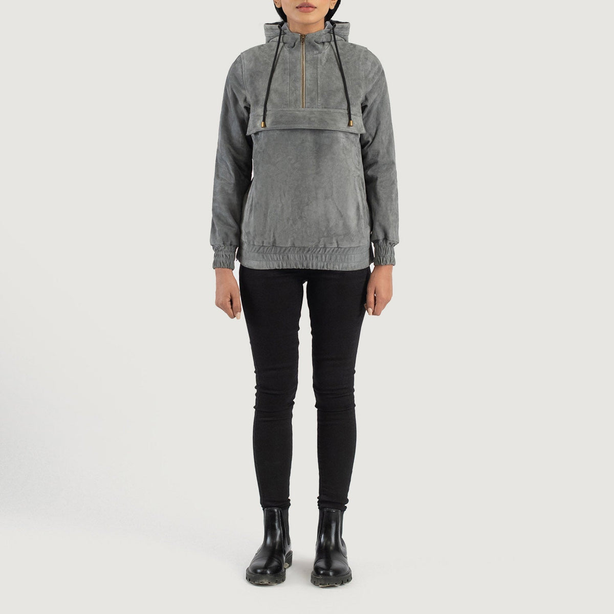 Zest Hooded Pullover レザージャケット レディース – alternate product view 3