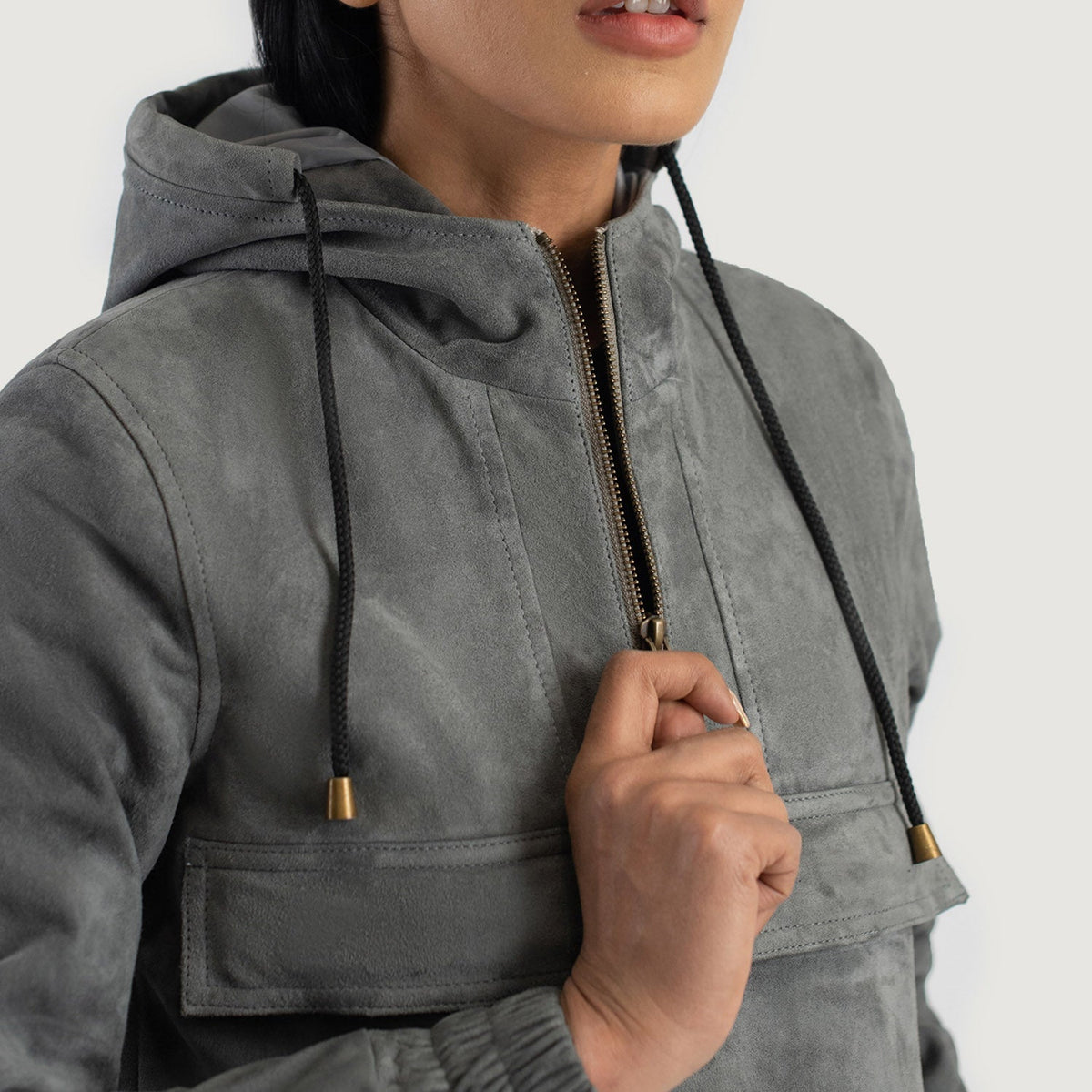 Zest Hooded Pullover レザージャケット レディース – alternate product view 4